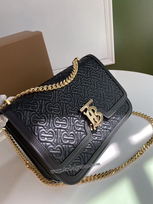 Burberry專門店新款中號TB刺繡絎縫鎖扣包 巴寶莉羔羊皮鏈條單肩斜挎女包 yxb1169
